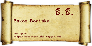 Bakos Boriska névjegykártya